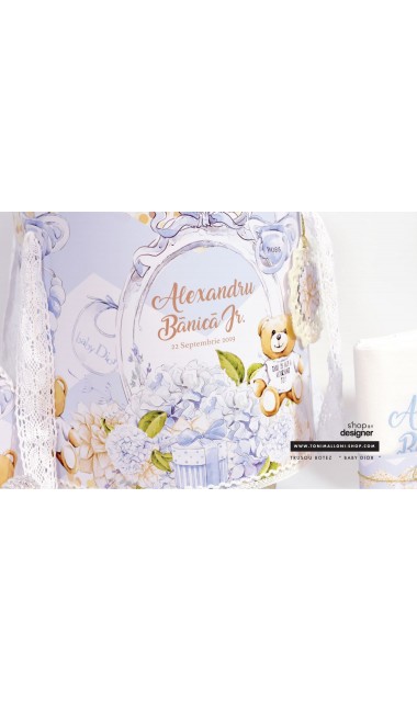 Trusou de botez pentru baieti cu ursuletul Baby Dior, Ursulet de plus 15